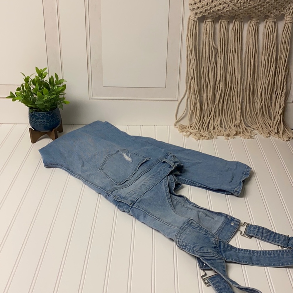 Blue Spice light wash stretch overalls size 13